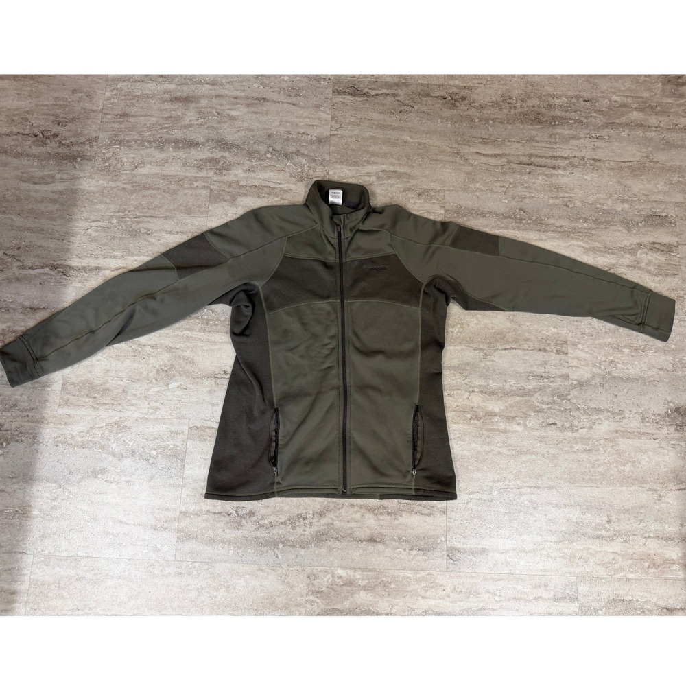 Patagonia Mens L Olive Green Full Zip Fleece Jacket  Hiking Outdoor